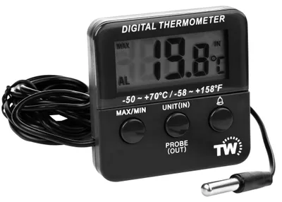 Digitales Kühlschrankthermometer mit Wecker, -50 bis +70 °C