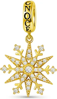 Produktbild von Gnoce Charm Schneeflocke Silber vergoldet ELC051