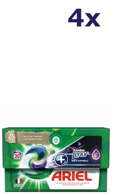 Produktbild von 4x Ariel Pods All-in-One 20 sc, 504 g, farbig + Lenor Unstoppables