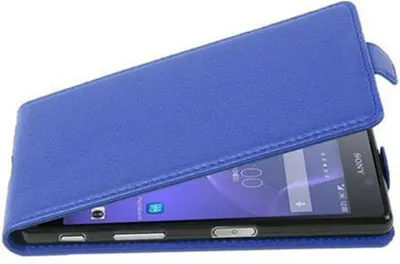 Produktbild von Cadorabo Schutzhülle für Sony Xperia X PERFORMANCE Hülle in Blau Flip Etui Handyhülle Case Cover Kunstleder