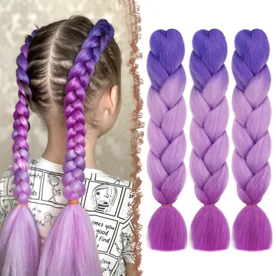 Imagen del producto de Extensiones de cabello sintéticas, 3 unidades, 60 cm, para trenzas