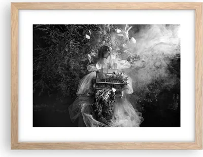 Produktbild von Gerahmtes Poster - Rahmen in heller Eiche - Retro Vintage Frau - 40x30 cm - Wand Bild - Wanddeko - Wandbilder - Kunstposter - Wandposter - Bilderrahmen - Bilder - Kunstdruck - P2NAA40x30-4940