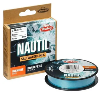 Zdjęcie produktu dla Berkley Żyłka Nautil Inshore Braidx8 Aqua Blue 300 m, 0,30 mm, 18,1 kg/40 lb
