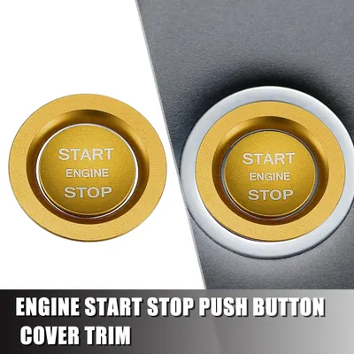 Image de Voiture Moteur Démarrer Arrêter Bouton Couvercle Trousse Pousser Démarrer Bouton Trim Ton d'or