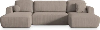 Produktbild von Masseno Ecksofa SENTUM P mit Schlaffunktion U-Form, Sofa mit Bettkasten, Wohnzimmersofa, Couch, Soffa, Bettsofa, Couchgarnitur- Beige, POSO 02
