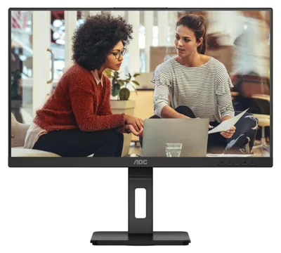 Produktbild von AOC Essential-line U27E3UF - LED-Monitor - 68.6 cm (27") - 3840 x 2160 4K UHD (2160p) @ 60 Hz - IPS - 350 cd/m² - 1000:1 - 4 ms - 2xHDMI, DisplayPort - Lautsprecher - Schwarz