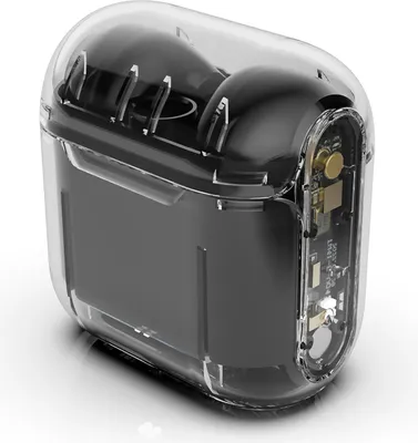 Produktbild von PRIXTON Kabellose In-Ear-Kopfhörer TWS162 mit Bluetooth 5.2, ENC und HiFi-Technologie, transparentes schwarzes Design