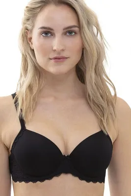 Produktbild von Mey Damen Bügelloser BH aus Bi-Stretch Material, Schwarz, mit dezenter Spitzeneinfassung