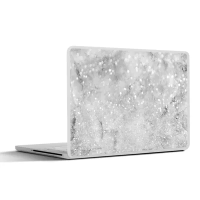 Produktbild von MuchoWow® Laptop Aufkleber Sticker Cover Marmor - Glitter - Weiß - Grau 32.5x23.5 cm - Sticker für Laptop - Selbstklebend