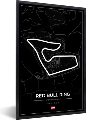 Produktbild von MuchoWow® Gerahmtes Poster F1 - Rennstrecke - Red Bull Ring - Österreich - Rennstrecke - Schwarz 40x60 cm - Poster mit Schwarzem Bilderrahmen Wandposter Rahmen Foto Bilder - Papierdruck - Wandbilder