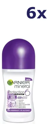 Produktbild von 6x Garnier Roll-On 50 ml für Frauen – Deodorant „Floral Fresh“
