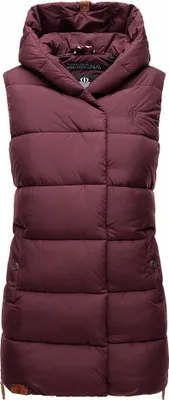 Produktbild von Navahoo Damen Weste Herbst Steppweste Kapuze Übergangsjacke Bodywarmer Madilynaa Wine Gr. 38 - M