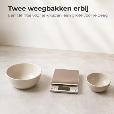 Produktbild von STEGGER digitale Küchenwaage bis 3000 g, Genauigkeit 1 g, mit Wiegeschale und Tarafunktion