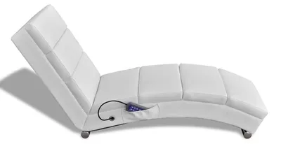 Image de vidaXL Chaise longue de massage Blanc Similicuir