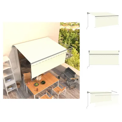 Produktbild von vidaXL Markise Automatisch Einziehbar mit Volant 3x2,5 m Creme -  Markisen