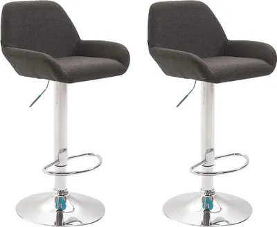 Immagine prodotto di set di 2 sgabelli da bar in tessuto - Design senza tempo - Altezza regolabile e funzione girevole a 360°