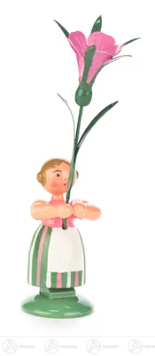 Productafbeelding van Paas- en lentebloemenmeisje met windmolen. Hoogte ongeveer 12 cm. Nieuw