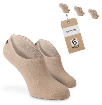 SOKKS Füßlinge Dunkelbeige – unsichtbare Sneakersocken — 6 Paar Set