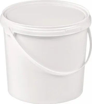 Image de Seau 5l PP blanc avec poignée et couvercle D.225mm H.188mm