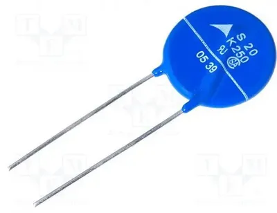 Produktbild von Varistor: Metalloxid; THT; 250VAC; 320VDC; 390V; 8000A; 140J B72220S0251K101 THT Varistoren