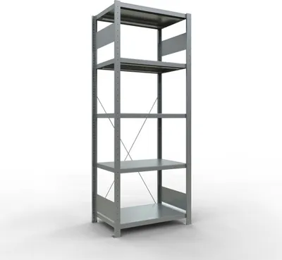 Produktbild von Schulte Fachbodenregal MULTIplus250 Stecksystem | Grundregal | HxBxT 200x75x50cm | 5 Ebenen | Fachlast 250kg | Verzinkt