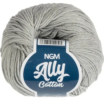 Zdjęcie produktu dla Przędza ALLY Bawełna – 50 g / 140 m – szara