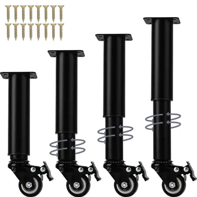Productafbeelding van 18-32 cm verstelbare meubelpoten met wielen, set van 4