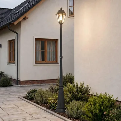 Produktbild von Lindby Außenleuchte Edana, 211 cm, anthrazit, E27, IP44