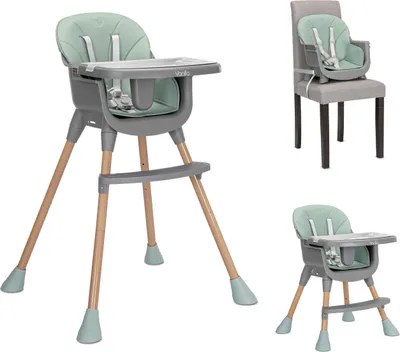 Produktbild von Lorelli Kinderhochstuhl Vanilla 3 in 1 Kinderstuhl, Tablett, Fusttze, Gurt grn