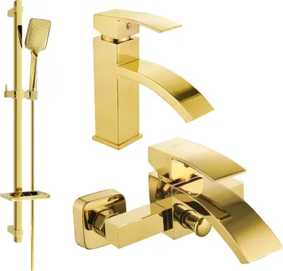 Produktbild von Mexen Libra DQ62 Badewannenset, Gold - 745103DQ62-50