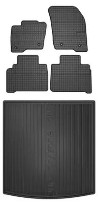 Productafbeelding van Rubberen automatten + kofferbakmat voor Ford S-MAX MK2 2015-2023 (MPV) – 5-delig, zwart, op maat – Wielganizator SolidPRO