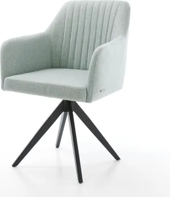Produktbild von DELIFE Drehstuhl Greg-Flex Stripes Mint Kreuzgestell kantig Schwarz 180° drehbar