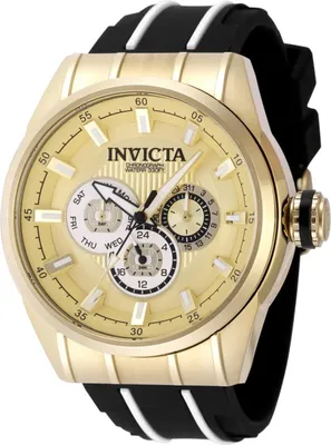 Produktbild von Invicta Speedway 49056 Herren Uhr - Quartz Bewegung - Edelstahl mit Zifferblatt in Gold - 48 mm