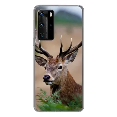 Produktbild von MuchoWow® Handyhülle Schutzhülle Hülle für Huawei P40 Pro Hirsche - Farne - Natur Silikon Softcase Handy Hülle - Schutz