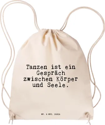 Produktbild von Mr. & Mrs. Panda Jutebeutel Tanzen ist ein Gespräch... - Transparent - Geschenk, Spruch, Party, wander rucksack, Baumwollbeutel, Freundin, Sprüche, Sportbeutel, Tänzer