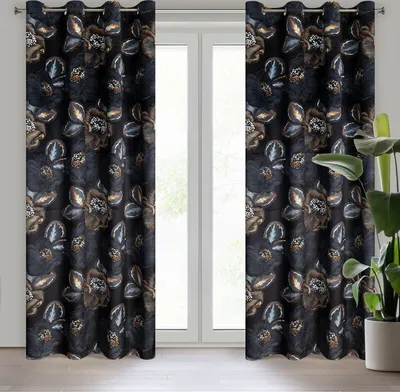 Produktbild von Limited Collection PEONIA2 ZAS 140x250 cm Ösen Ösenvorhang schwarz POP