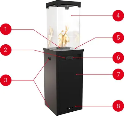 Zdjęcie produktu dla Ogrzewacz tarasowy gazowy PATIO LIGHT czarny 8,2 kW propan