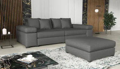 Produktbild von Big Sofa Megasofa Riesensofa AREZZO inkl. Hocker Stoff Now or Never Dunkelgrau