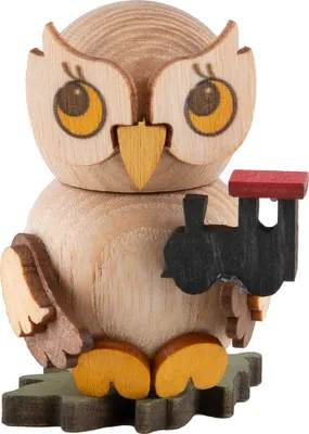 Immagine prodotto di Bambino gufo con locomotiva (4 cm) di Drechslerei Kuhnert