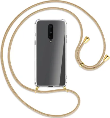 Produktbild von Handykette Backcover-Schutzhülle mit Band (Metall goldfarben) für OnePlus 8 - caramel