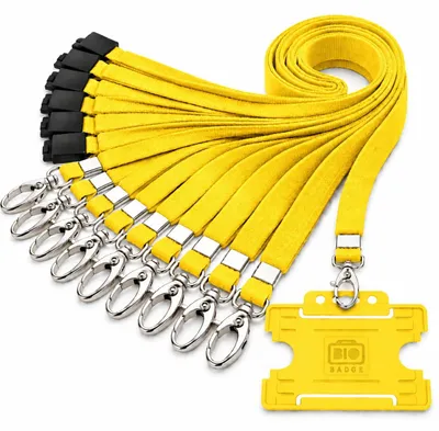 10 ID-Kartenhalter mit 10 Sicherheits-Lanyards, gelb