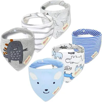 Image de Bavoirs triangulaires pour bébé, 100% coton, taille unique, absorbants, pour bébés et jeunes enfants