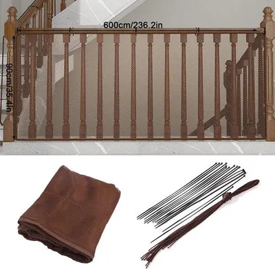 Zdjęcie produktu dla Uniqoos® Siatka ochronna 600 x 90 cm – Barierka ochronna dla dzieci i zwierząt domowych, rozmiar oczek 0,5 cm, montaż bez wiercenia, wytrzymała siatka z uroczym motywem zwierząt
