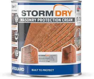 Produktbild von Stormdry Fassadenschutzcreme 1L – Farblose Imprägnierung für Ziegel, Mauerwerk, Klinker und Granit, Hydrophobierung für Fassade, Fassadenimprägnierung
