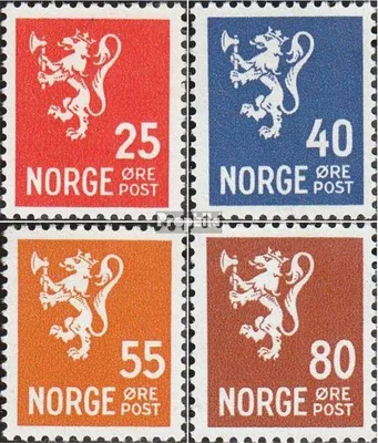 Produktbild von Briefmarken Norwegen 1946 Mi 319-322 (kompl.Ausg.) gestempelt Freimarken: Wappenlöwe