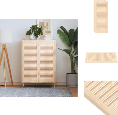 Produktbild von vidaXL Schranktüren Lamellen-Design 2 Stk. 99,3x39,4 cm Massivholz - Schranktüren