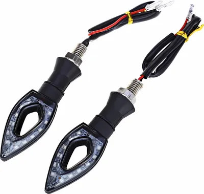 Zdjęcie produktu dla 2 kierunkowskazy motocyklowe, kierunkowskazy LED - 10 LED - 2 sztuki - czarny