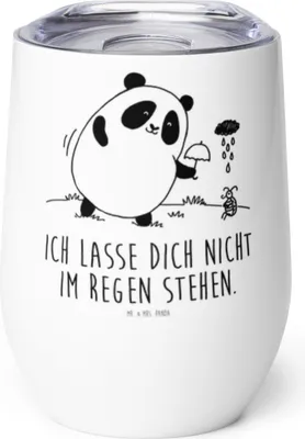 Produktbild von Mr. & Mrs. Panda Thermobecher Panda Zusammenhalt - Weiß - Geschenk, Thermo Becher, glühwein tasse, thermosbecher, glühweinbecher, kaffee