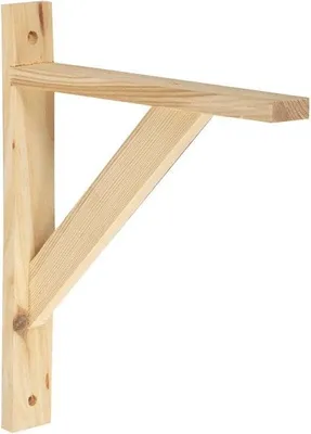 Image de Equerre Solo Bois Brut Naturel, H.23 X P.28 Cm