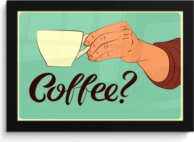 Produktbild von MuchoWow® MuchoWow® Gerahmtes Poster Sprichwörter - Vintage - Zitate - Kaffee? 30x20 cm - Poster mit zchwarzem Bilderrahmen - Kunstdruck - Bild-Poster